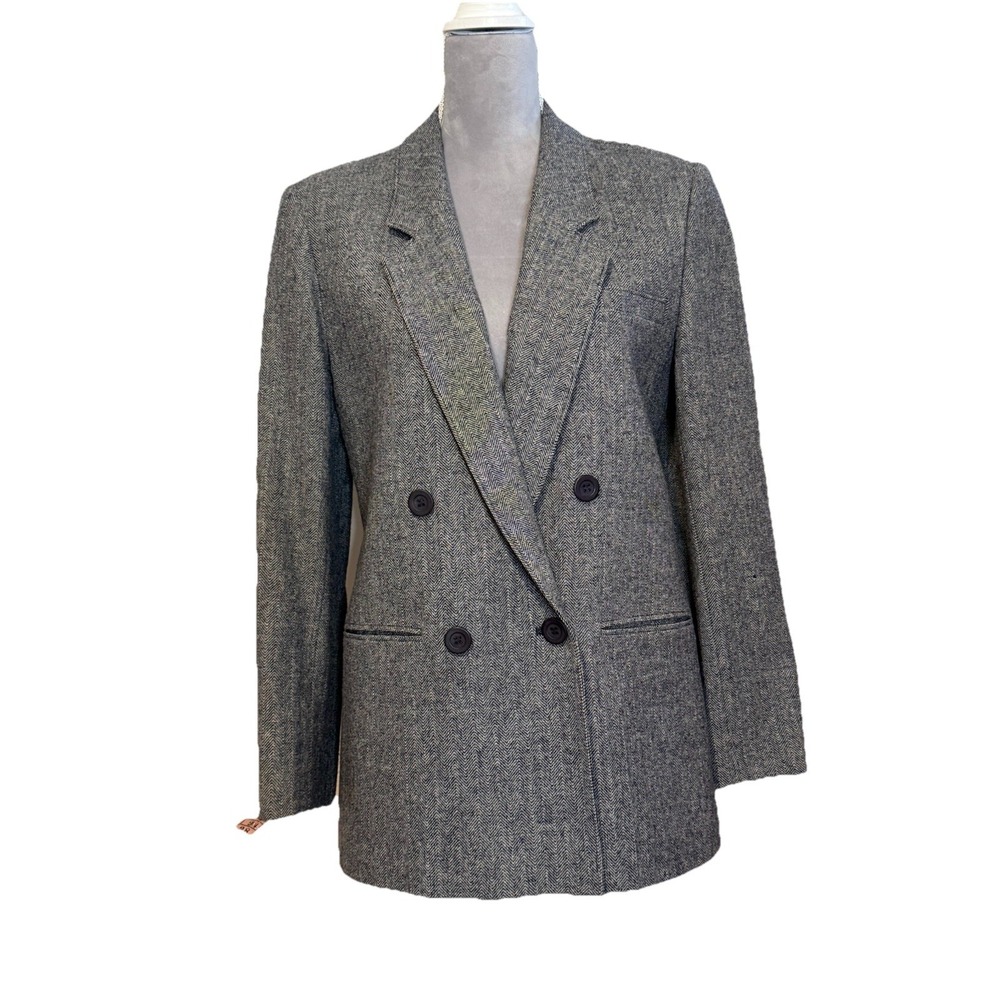 Vintage Pendleton Wool Tweed Blazer Size 10 Old Money Navy Blue Dark Academia‎